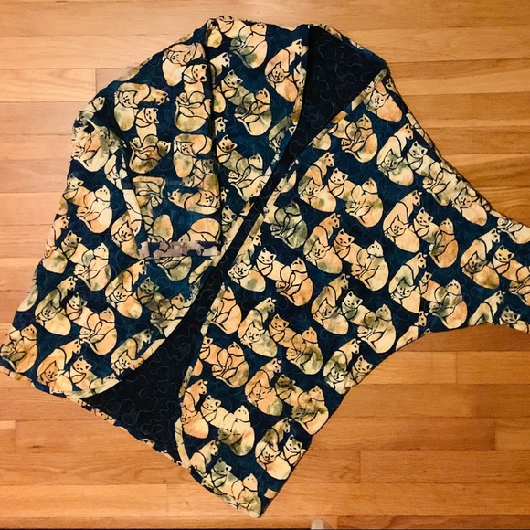 Handmade Novelty Cat Batik Print Jacket - Picture 5 of 6